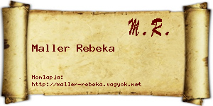 Maller Rebeka névjegykártya